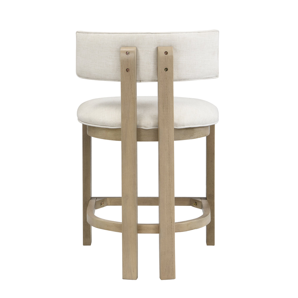 26" Counter Height Bar Stool Set of 2 - Light Ash & Beige