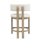 26" Counter Height Bar Stool Set of 2 - Light Ash & Beige