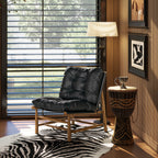 Oxford 26.5" Leather Mid-Century Modern Accent Chair, Noir