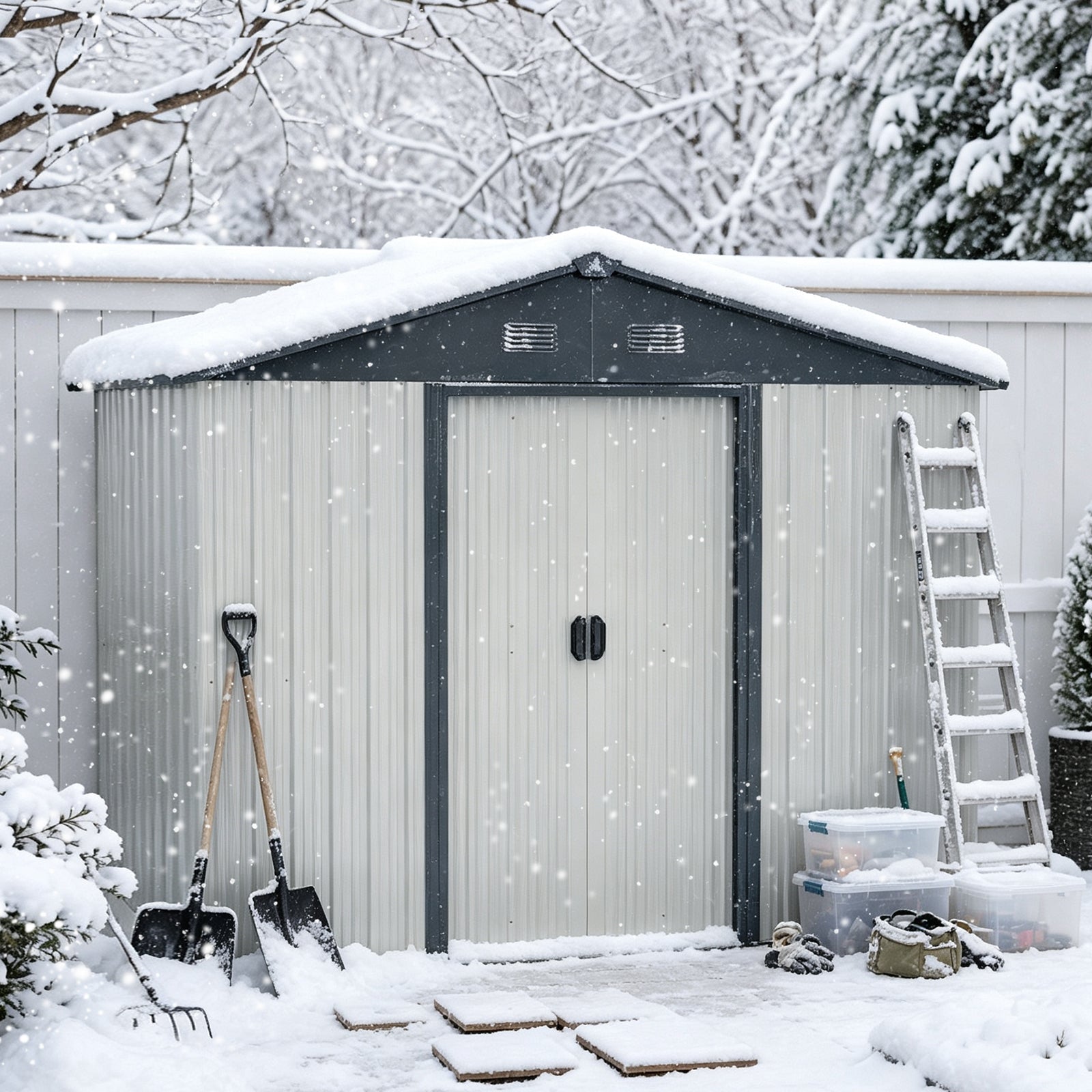 8ft x 4ft Outdoor Metal Storage Shed
