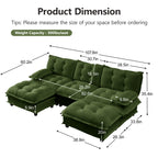 107" U Shaped Modern Sofa Modular Sectional Cloud Couch