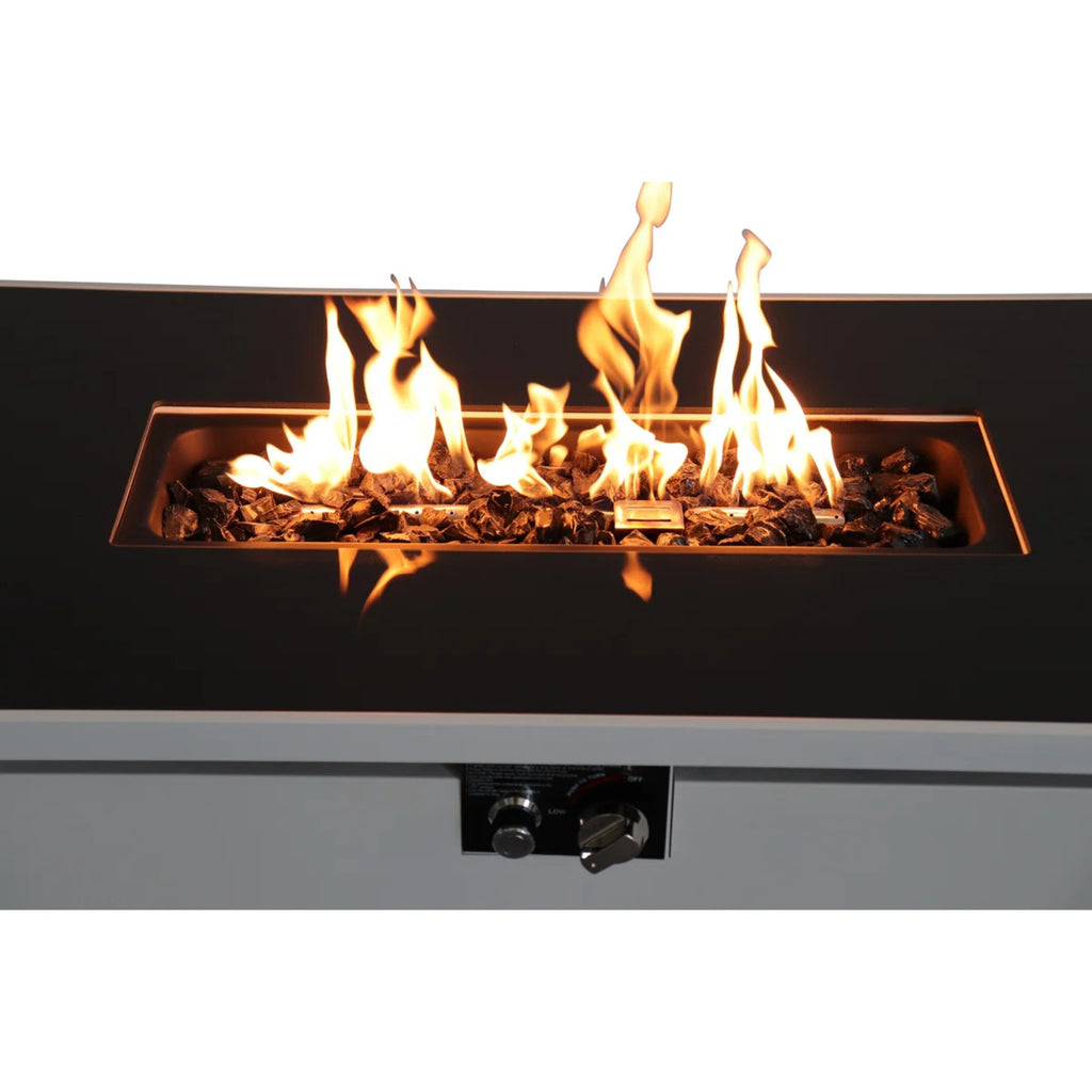 43" Metal Rectangular Fire Pit – Outdoor Patio Heating Table