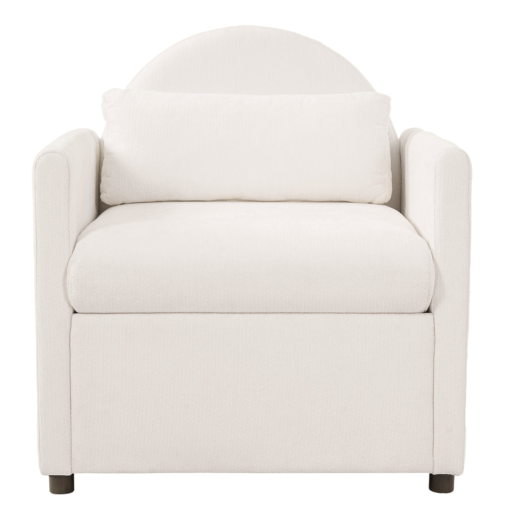 Beige Pet Friendly Accent Chair with Hidden Pet Nook