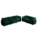 Modern Fabric Living Room Sofa Two Piece Set