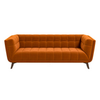 Addison Mid-Century Modern Velvet Sofa in Burnt-Orange