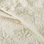 3 Piece Split Corner Pleated Quilted Bedspread