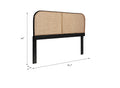 King Size Cane and Teak Rattan Headboard