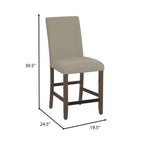Brown Upholstered Barstools, Set of 2
