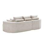 106 in. 2-Piece Fabric Cloud Curved Sectional Chenille Sofa - Silver Lining