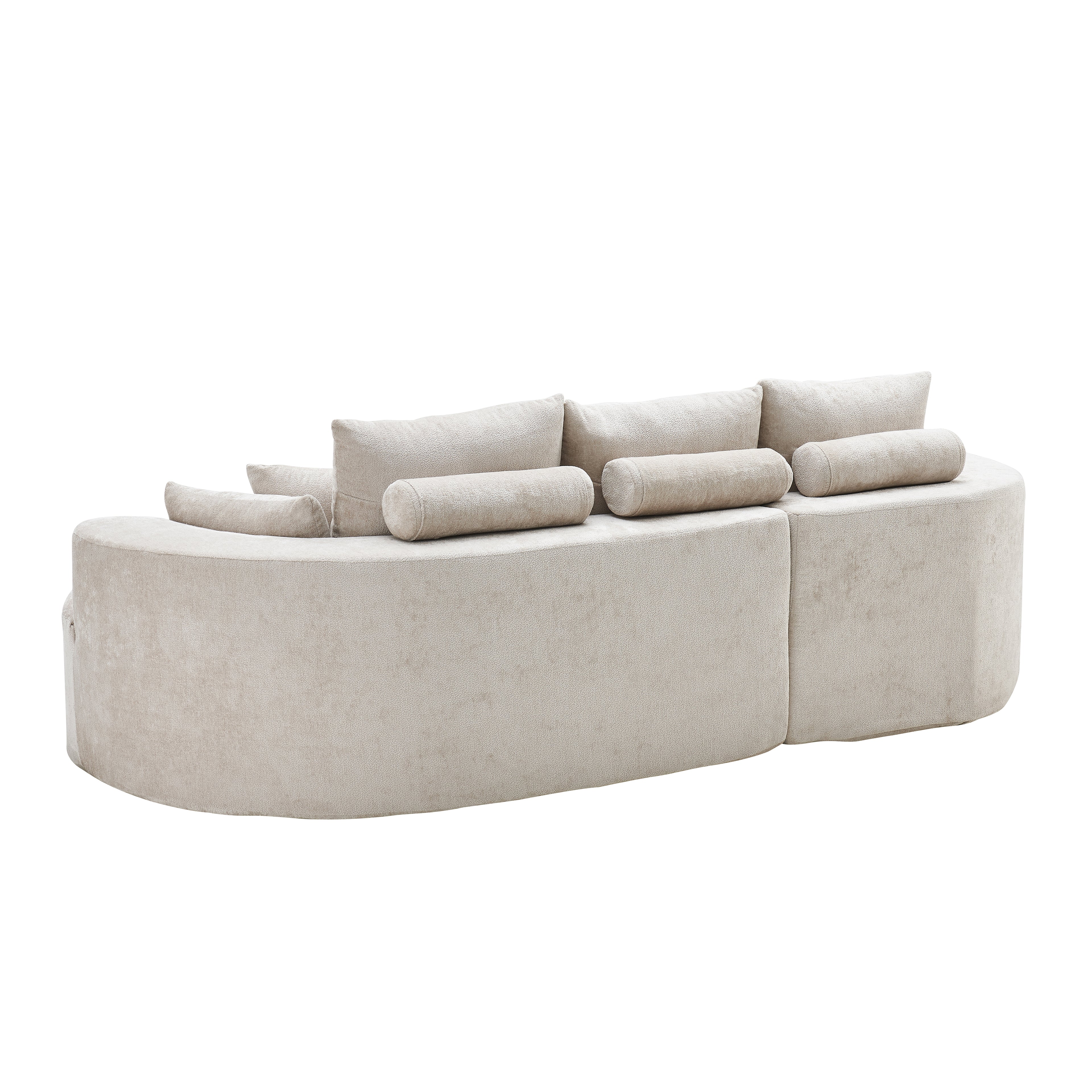 106 in. 2-Piece Fabric Cloud Curved Sectional Chenille Sofa - Silver Lining