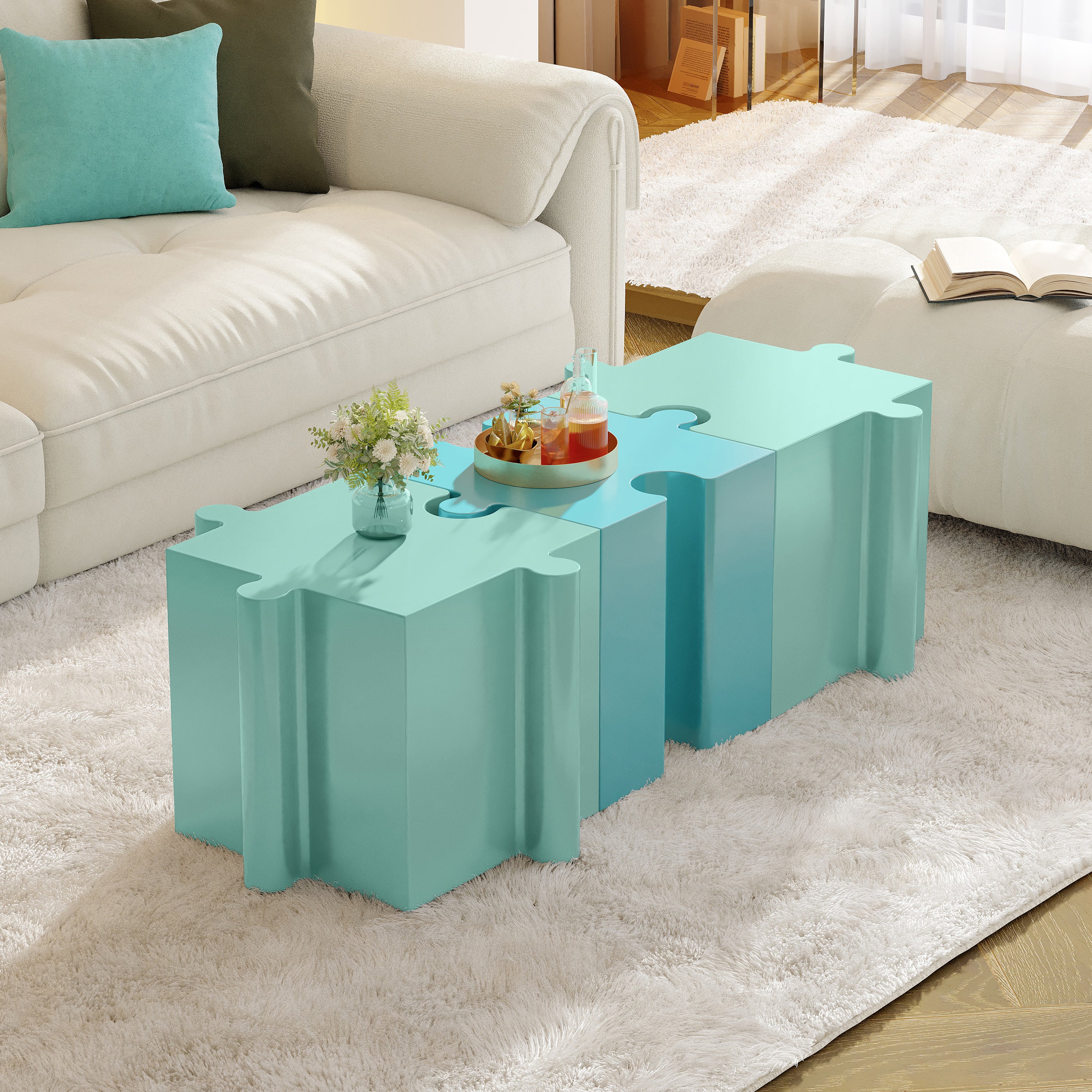 Puzzle Art Side Table - Modular Concave Edge MGO Table