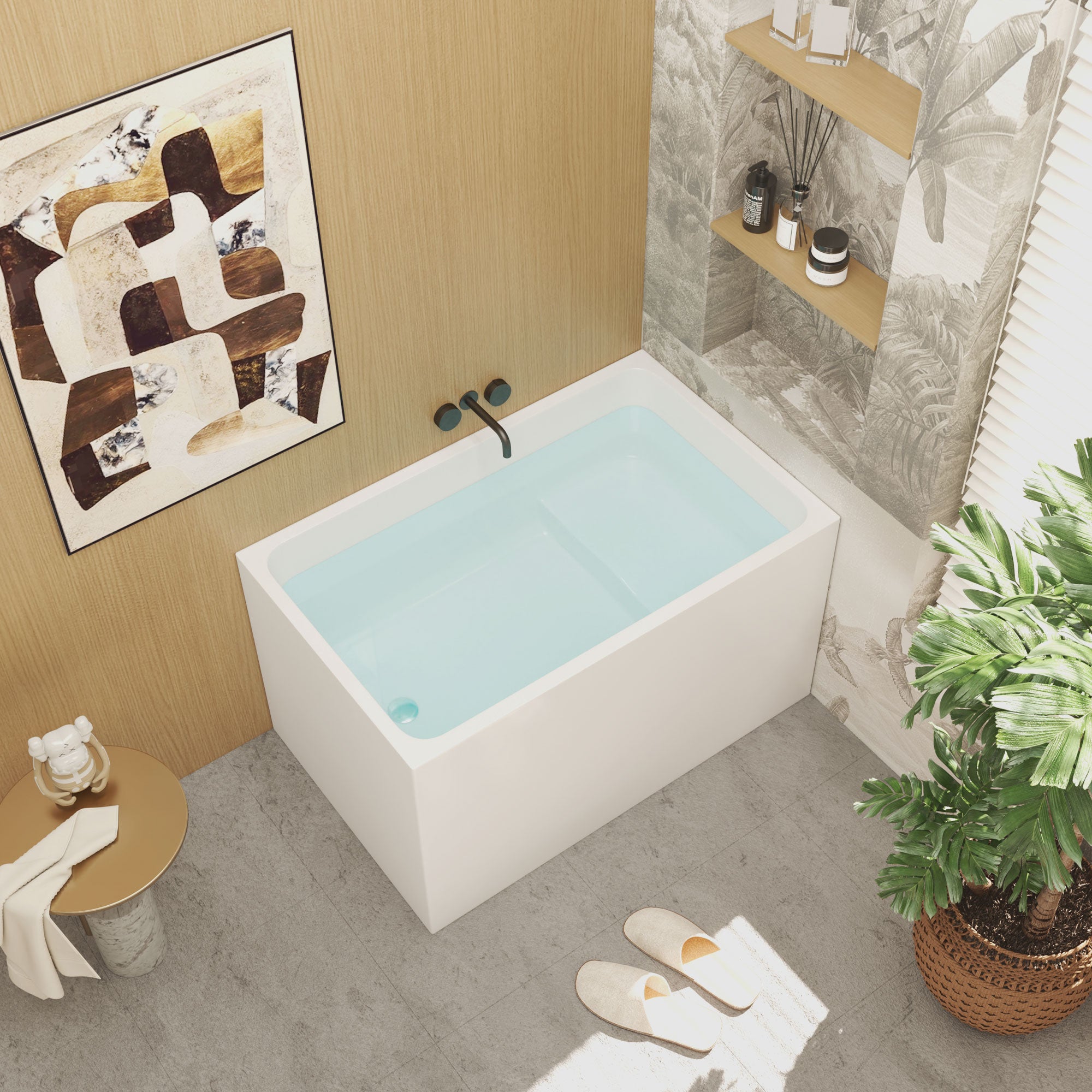 43" Acrylic Freestanding Bathtub with Seat
