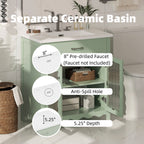 30 Inch Bathroom Vanity with Tempered Glass