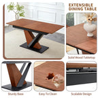 Modern Dining Table with MDF + Solid Wood Veneer Tabletop