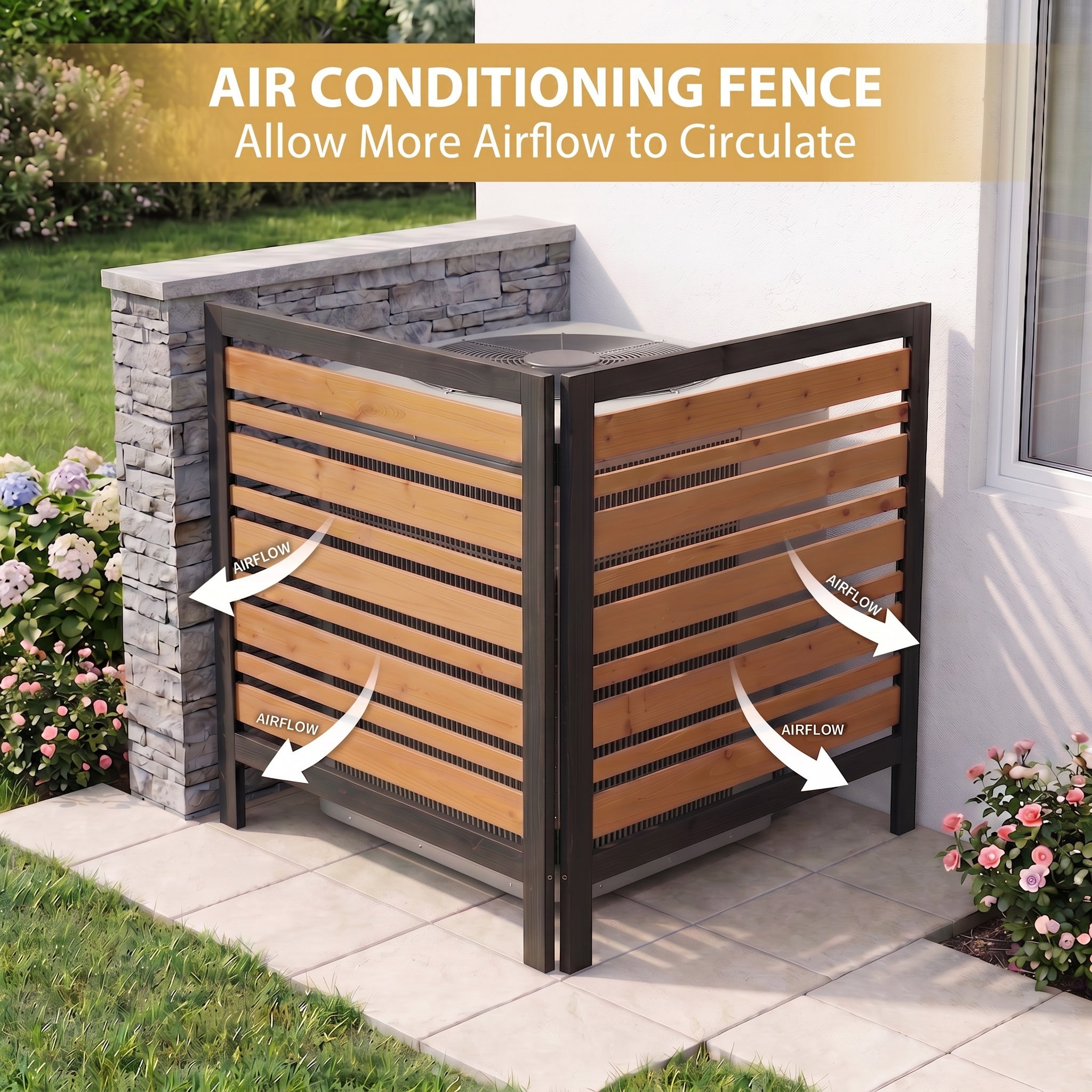 2-Panel Outdoor Air Conditioner Fence Screen