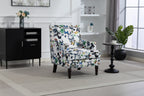 Upholstered Accent Chair, Vintage Armchair with Butterfly