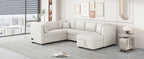 108.6" U-Shaped Sectional Sofa Pull-Out Bed with USB Ports
