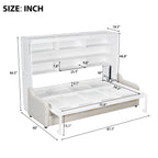 Full Size Murphy Cabinet Bed with Folding Sofa