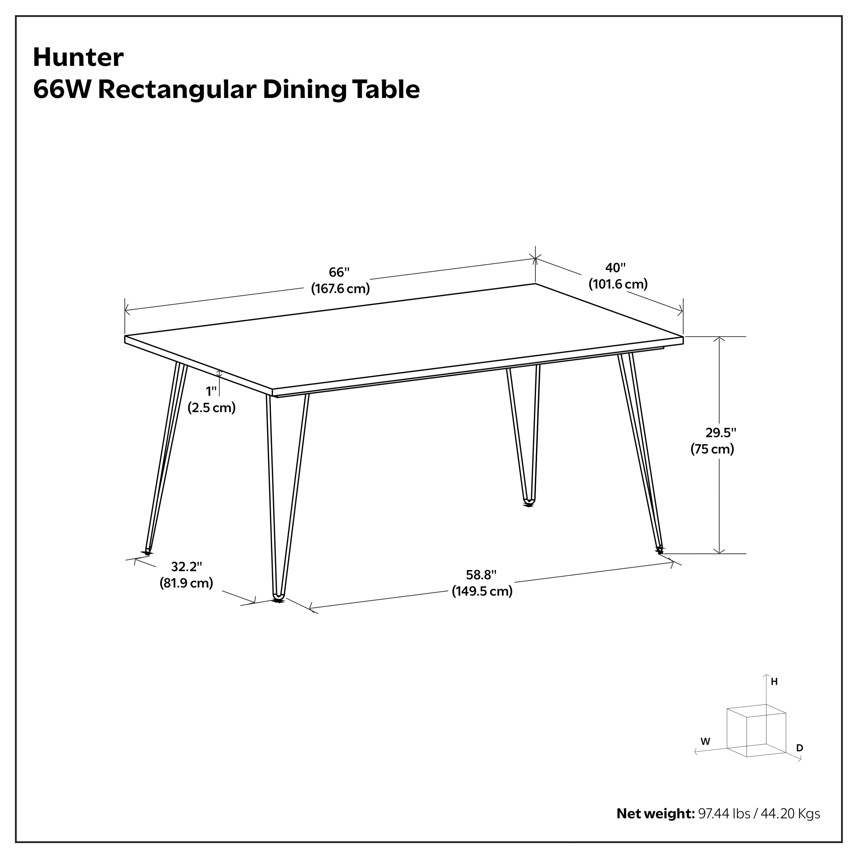 Hunter Dining Table in Umber