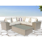 Fully Assembled 4-Seat Outdoor Wicker Sectional