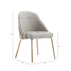 Gracie Metal Vegan Leather Dining Chair in Stone