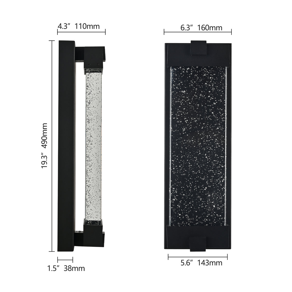 Black Aluminum Finish Outdoor Wall Light