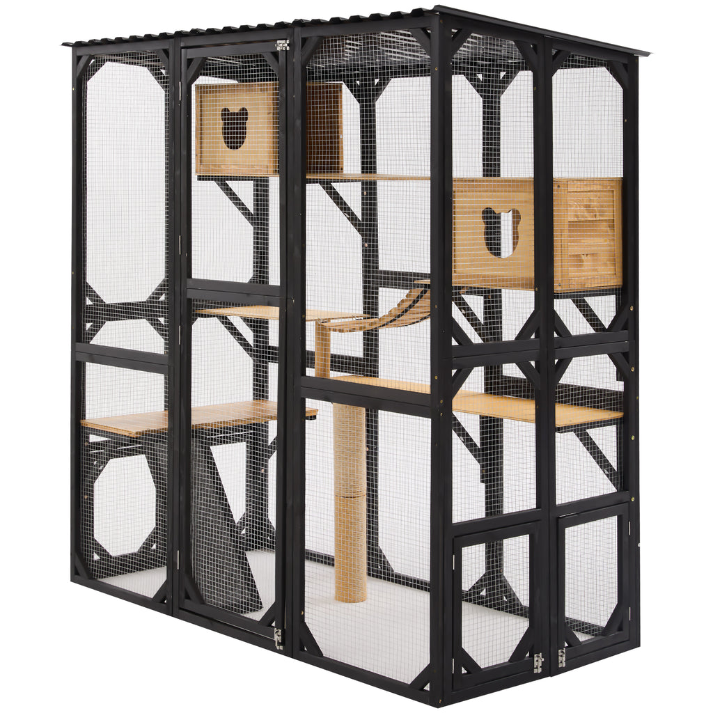 Outdoor Cat Enclosure Fir Wood Catio
