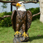 Large Standing Bald Eagle Garden Statue