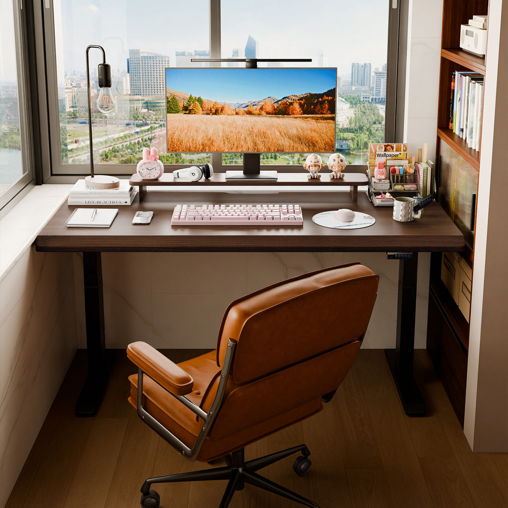 Solid Rubberwood Electric Standing Desk