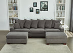 Modular Sectional Sofa - 5 Seater Oversized Convertible L & U Shaped Couch