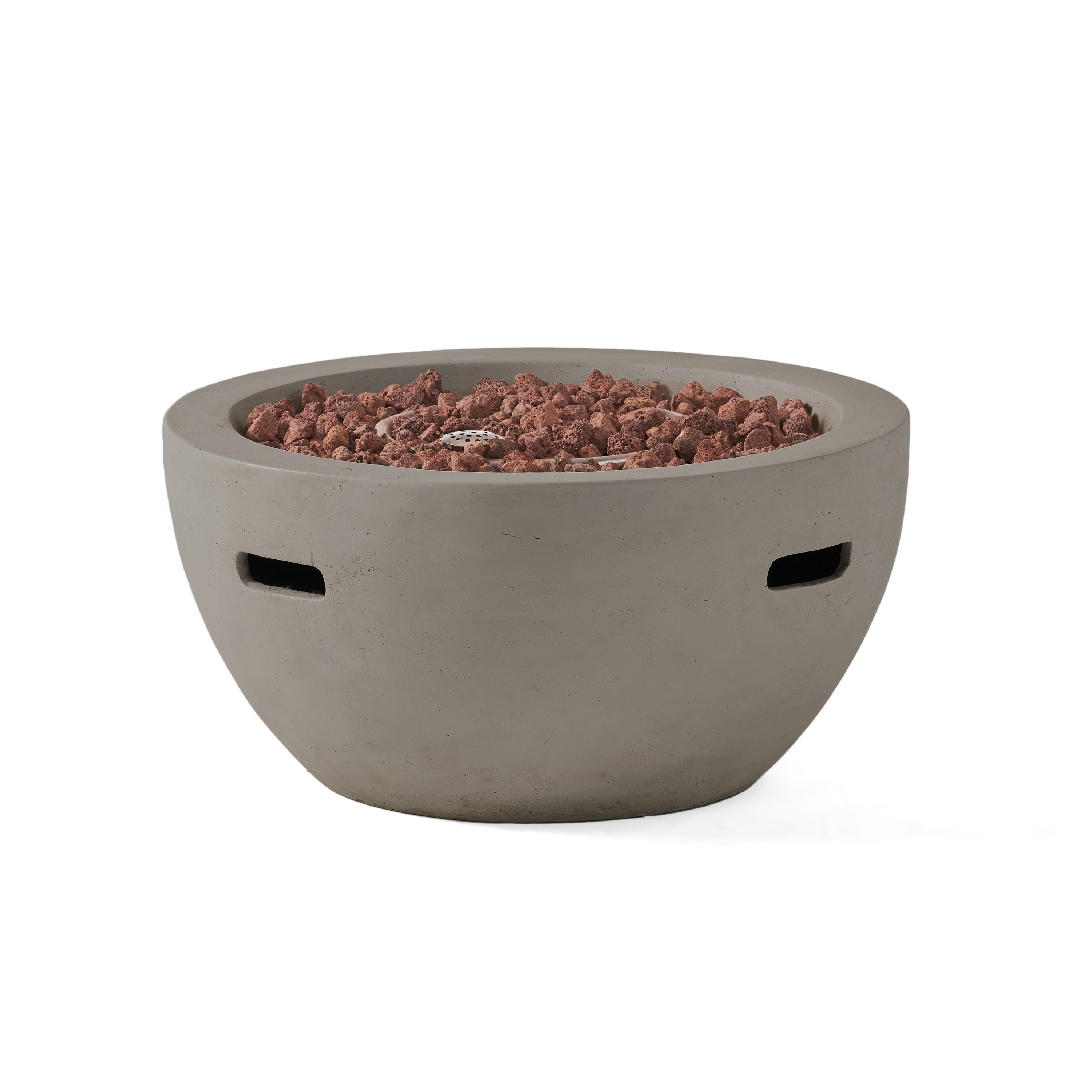 27" Bowl Shaped MGO 40,000 BTU Propane Fire Pit, Light