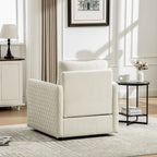 29.5"W Upholstered 360° Swivel Armchair with Hidden Storage