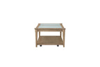Frosted Glass Top Cocktail Table With Casters