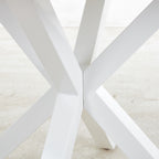 42.1" White Mid-Century Dining Table for 4-6 People
