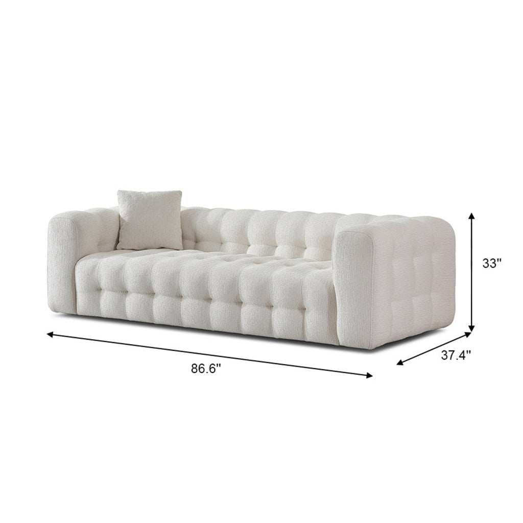 Eden Modern Tufted Chesterfield Boucle Fabric Sofa