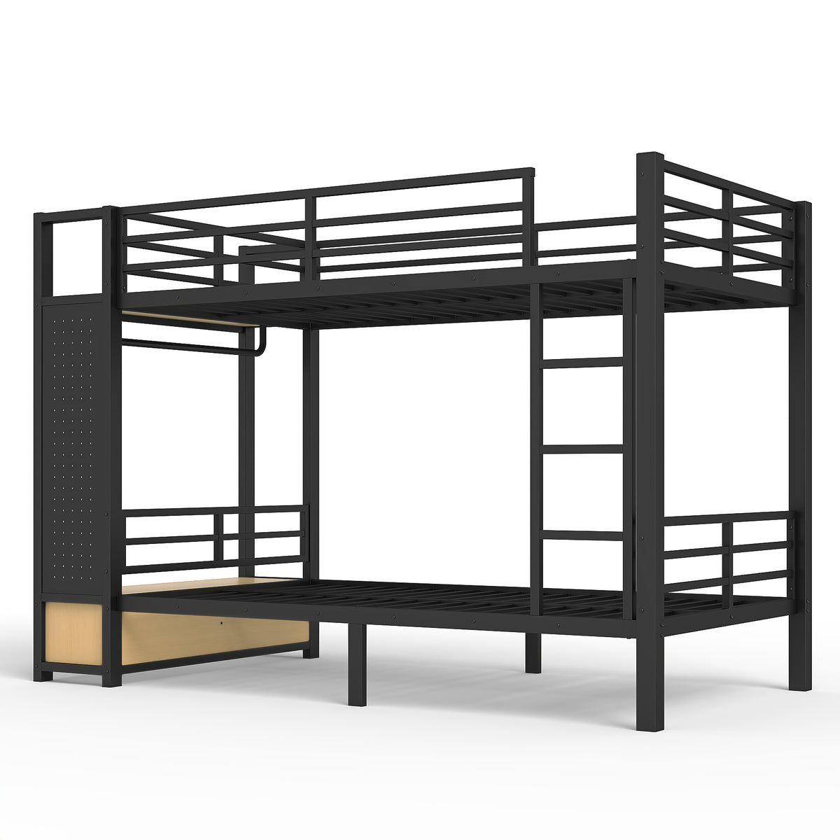 Twin XL Over Twin XL Size Metal Bunk Bed for Teens