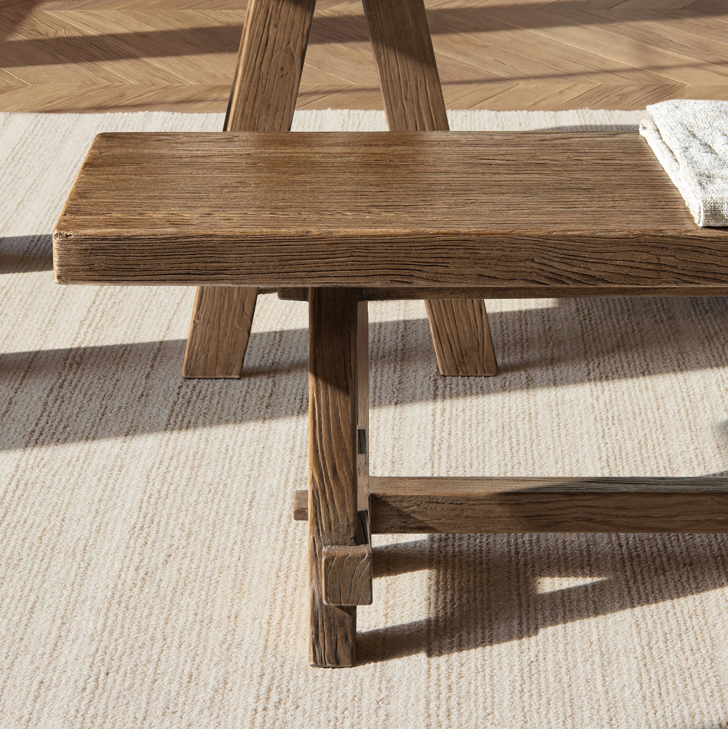 Hawthorne 72" Reclaimed Elm Trestle Dining Bench