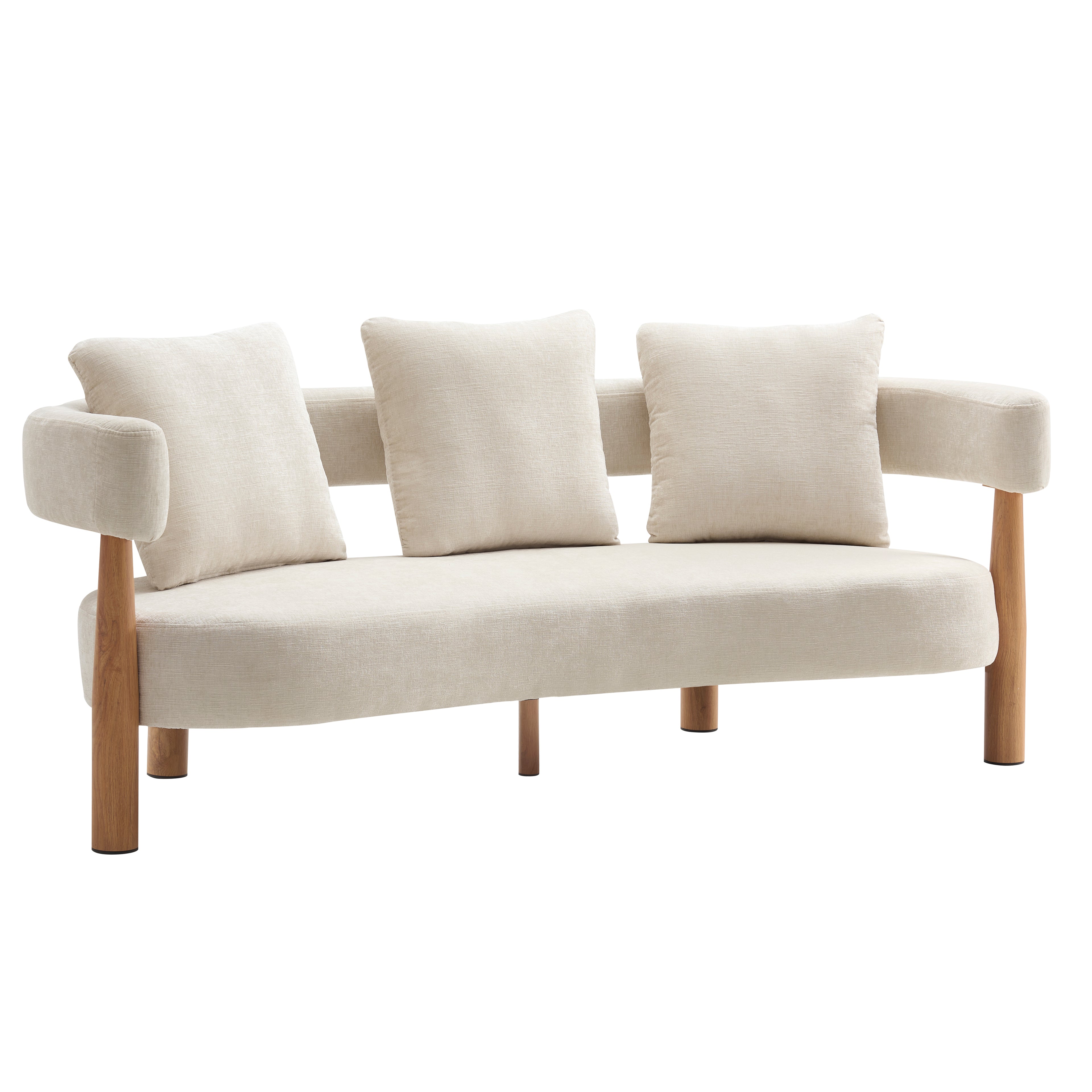 Luxe 76.5 in. Curved 3 Seater Sofa