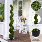 6FT Spiral Topiary Trees Artificial Outdoor Faux Boxwood Plants