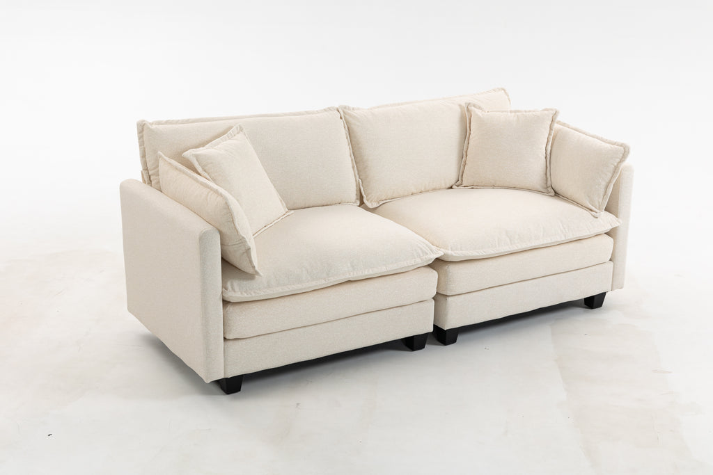 Modern 2-Seat Sectional Sofa with Waist Pillows
