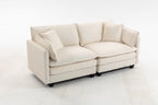 Modern 2-Seat Sectional Sofa with Waist Pillows