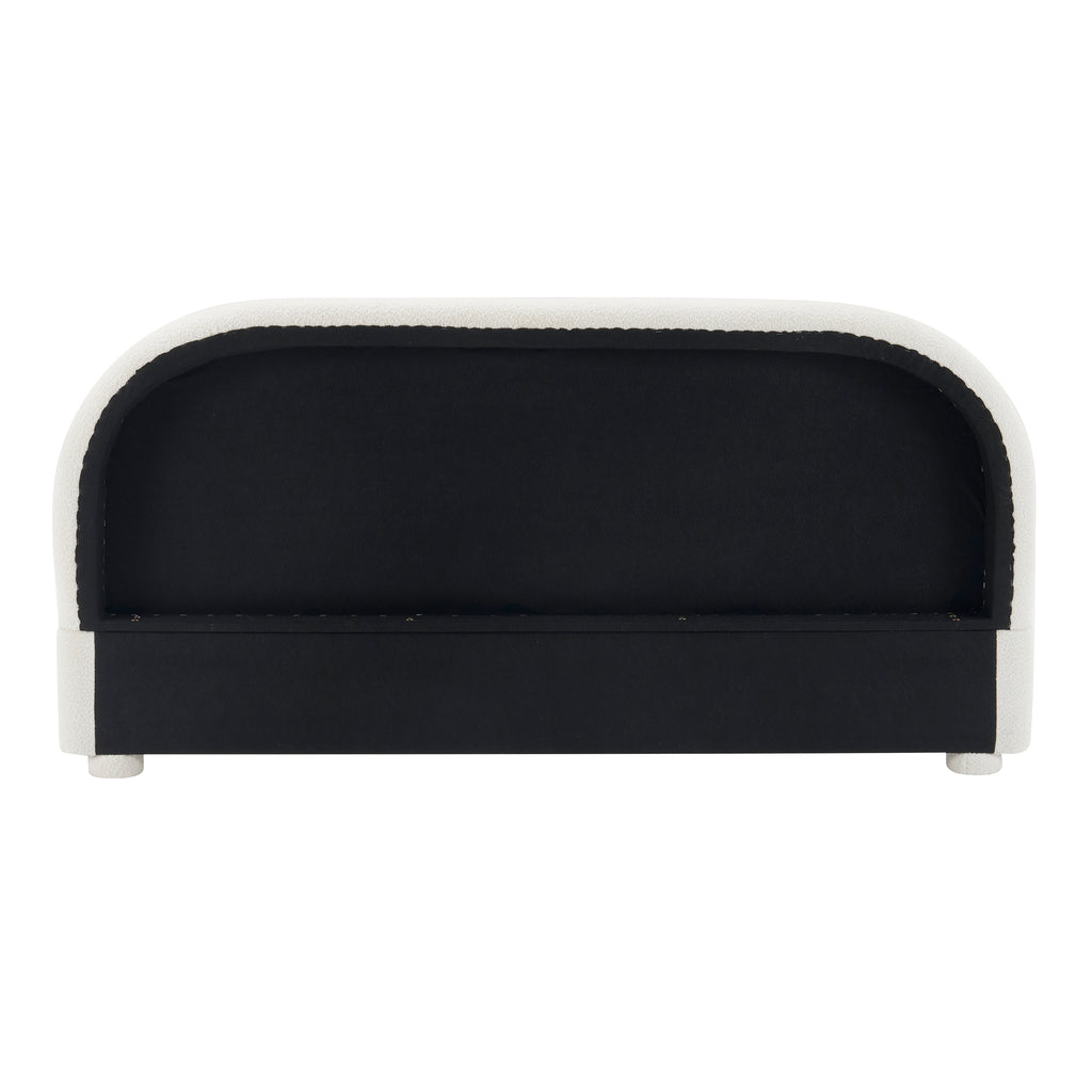 Cream Style Fabric Upholstered King Bed