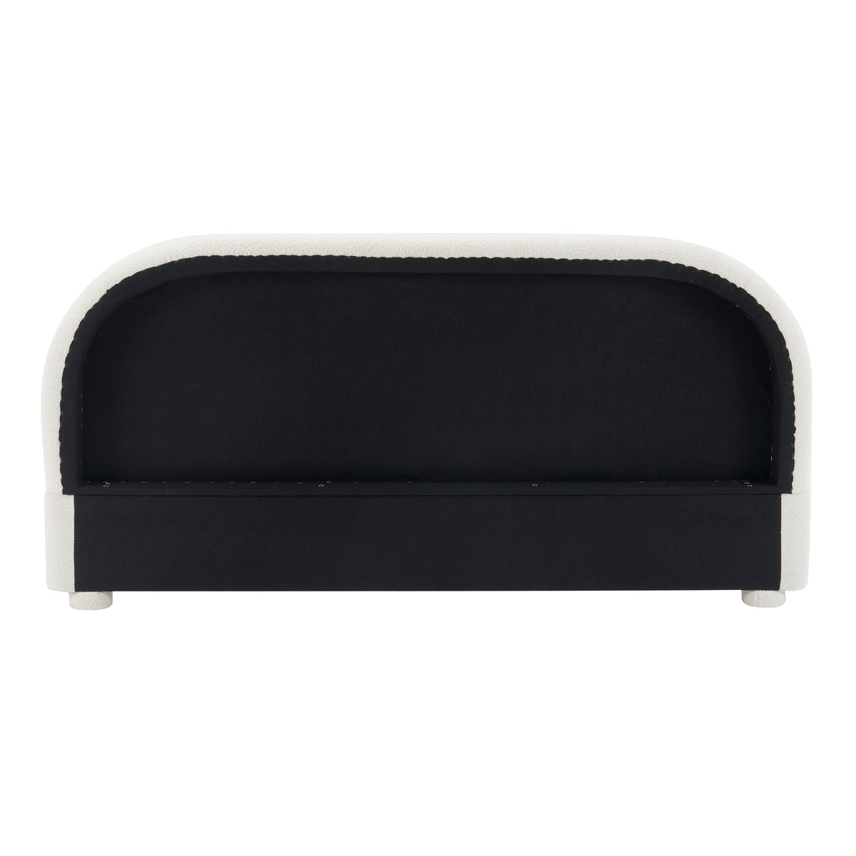 Cream Style Fabric Upholstered King Bed