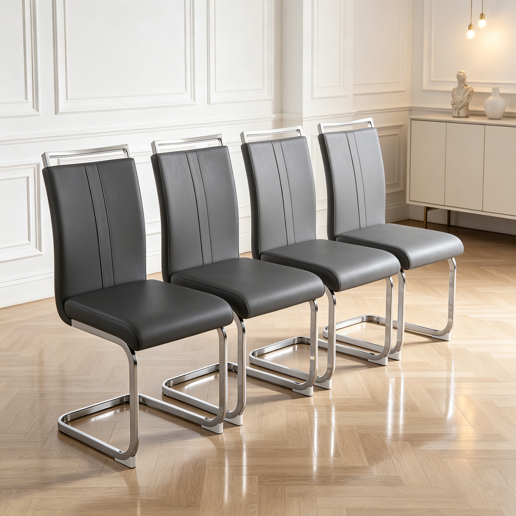 Modern PU Faux Leather Dining Chairs Set of 4
