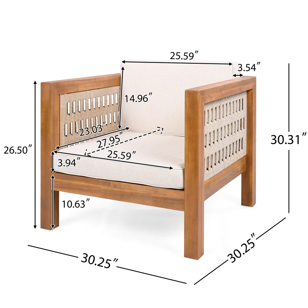 Acacia Wood Outdoor Club Chair