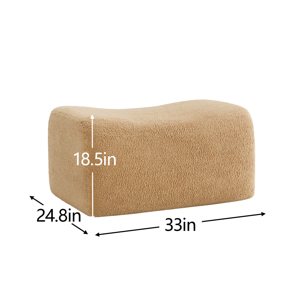 Ottoman Teddy Fabric - Camel