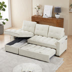 71.3" Reclining Sofa Bed with USB Ports – L-Shaped Sectional