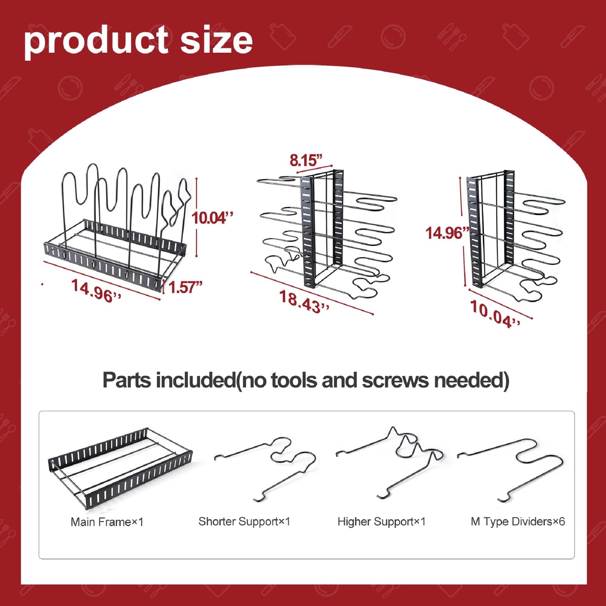 Adjustable Pot Rack for Kitchen Organization