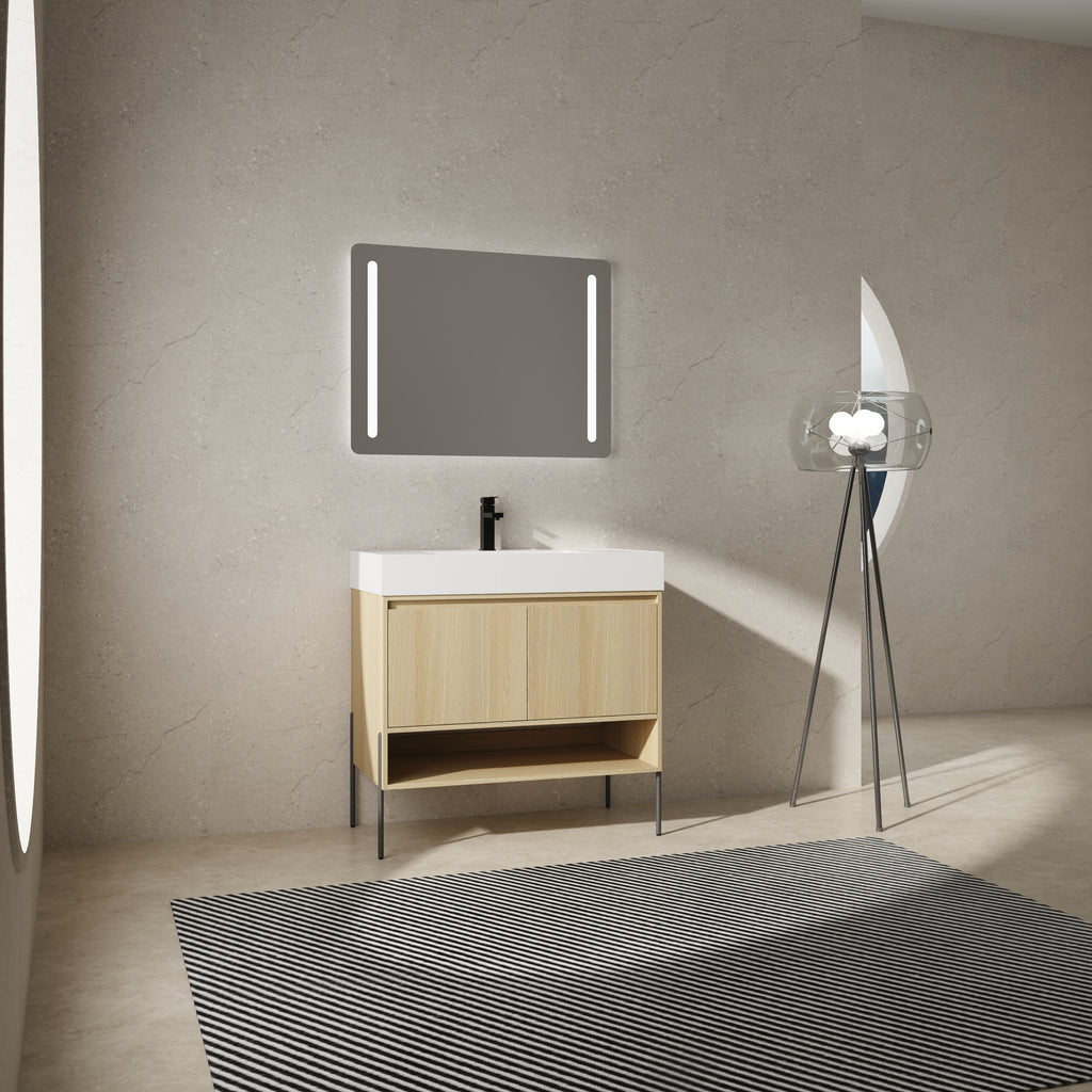 36" Bathroom Vanity Combo with Single Resin Sink