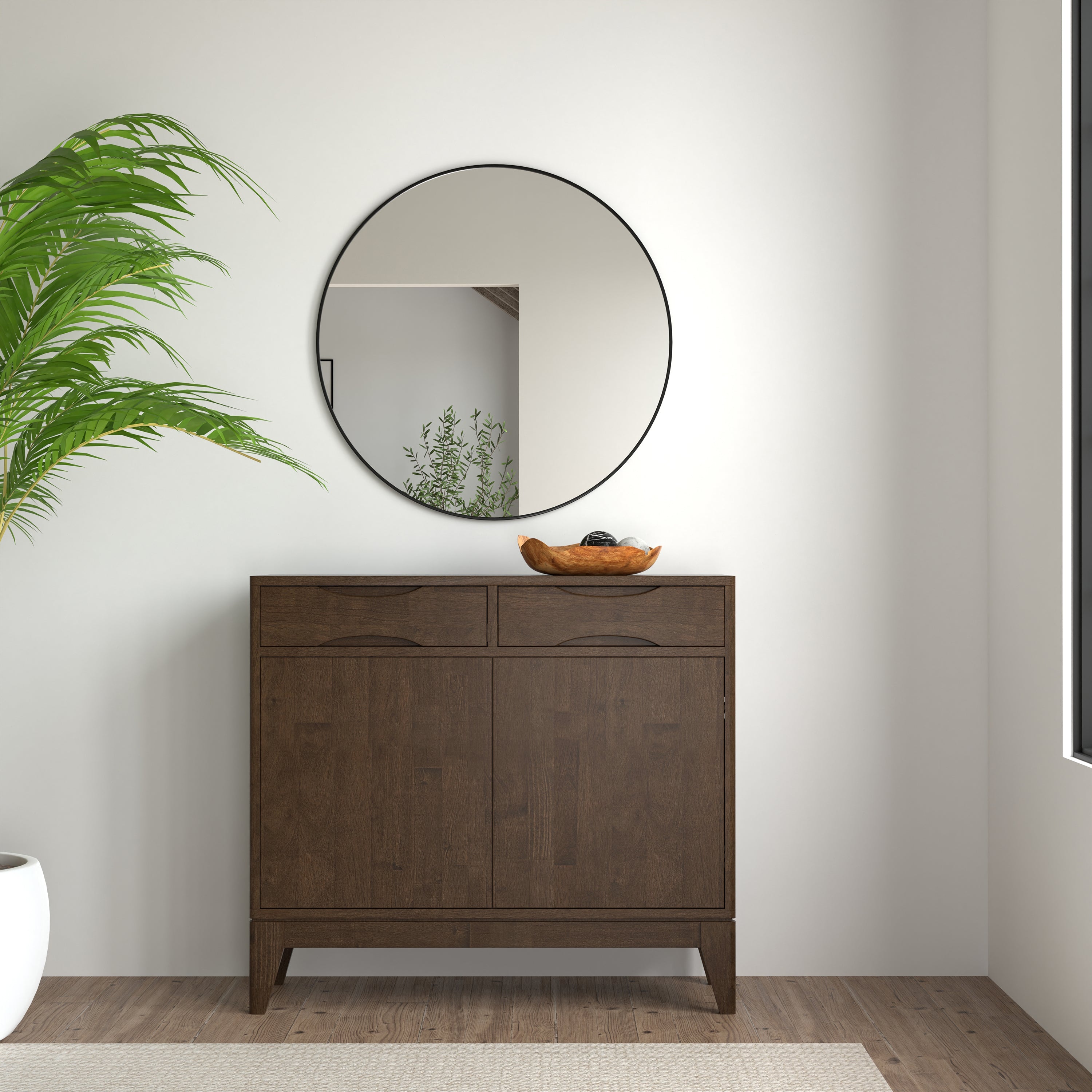 Harper 40 Inch Wide Solid Wood Entryway Storage Cabinet